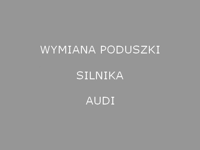 Wymiana poduszki silnika Audi Warszawa