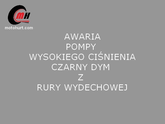 Posiadanie diesla - czarny dym z rury - może to pompa wysokiego ciśnienia